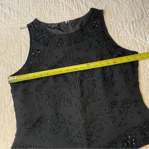 Vintage 90s y2k J Kara Sleeveless Black beaded Formal Top L - Picture 5 of 10